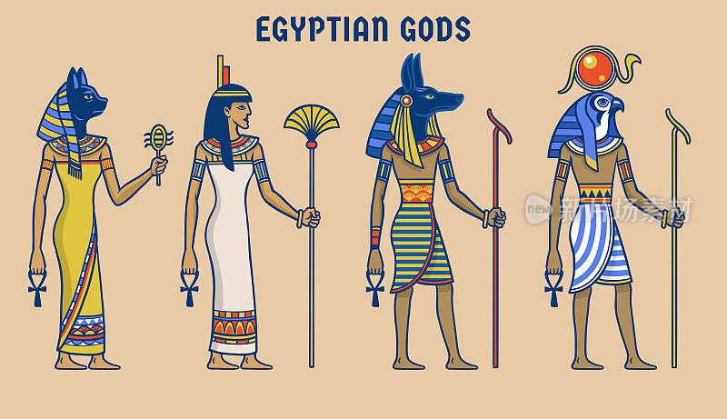 Set Drawing of Egyptian Gods